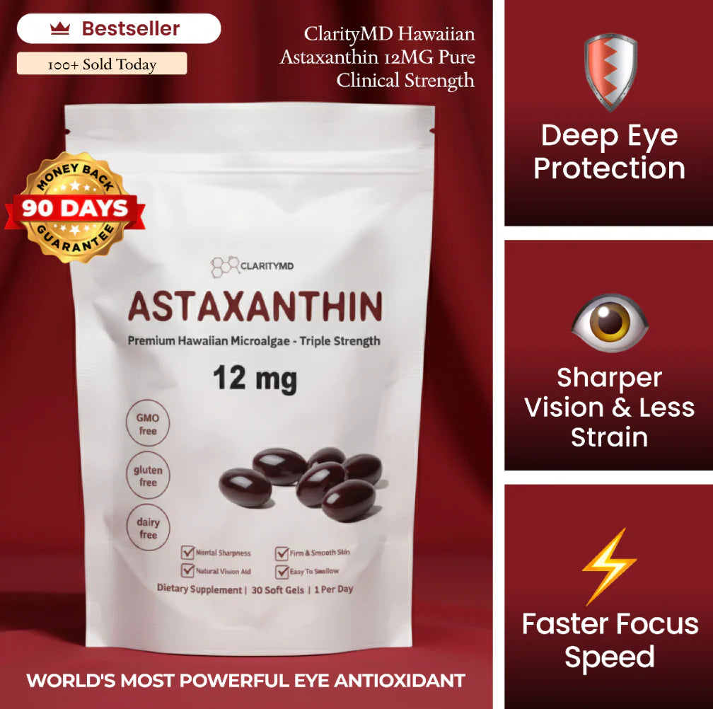 ClarityMD Astaxanthin Softgels - Naturally Protects Your Eye Cells To Restore Sharp, Clear Vision